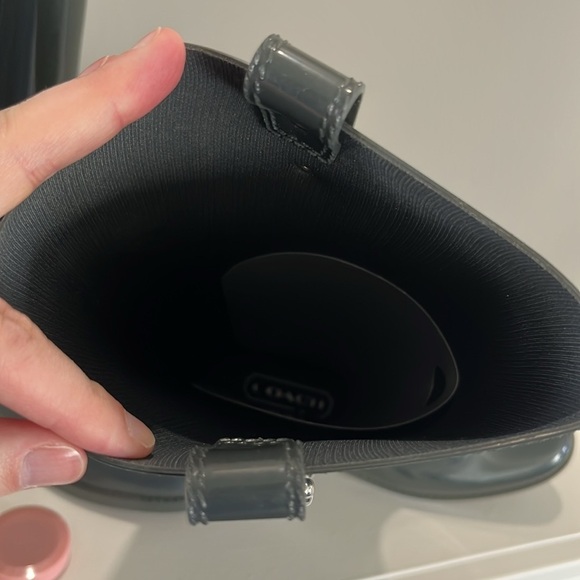 Coach Tasha Shiney Finish GraphiteTall Rubber Rain Boots - Picture 11 of 11